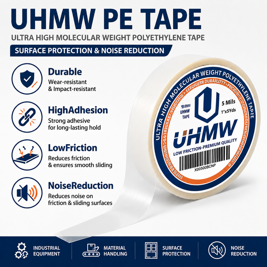 Ultra High Molecular Weight Polythelene Tape (0.5" x 5yds, 10mil)