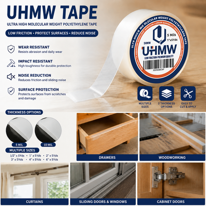 Ultra High Molecular Weight Polythelene Tape (2" x 5yds, 10mil)