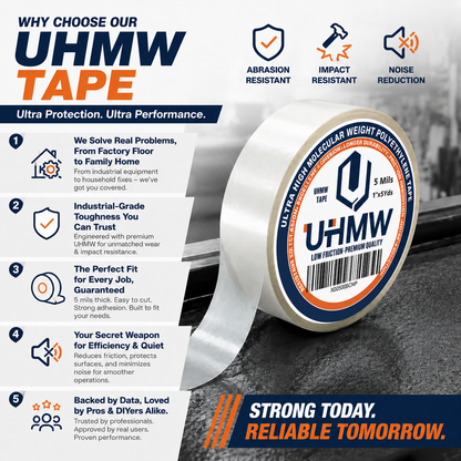 Ultra High Molecular Weight Polythelene Tape (2" x 5yds, 10mil)